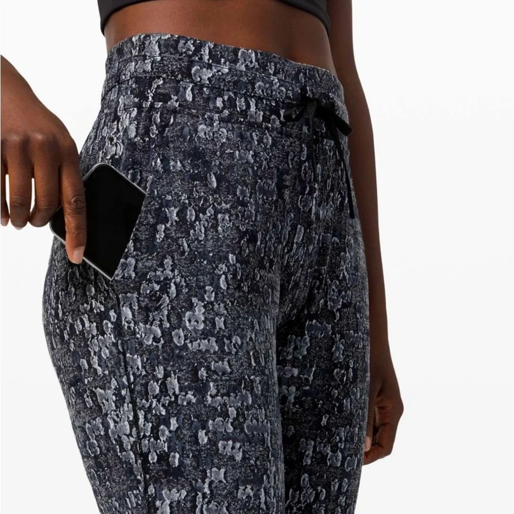Lululemon Athletica Black and Gray Track Pants with Luxurious Texture